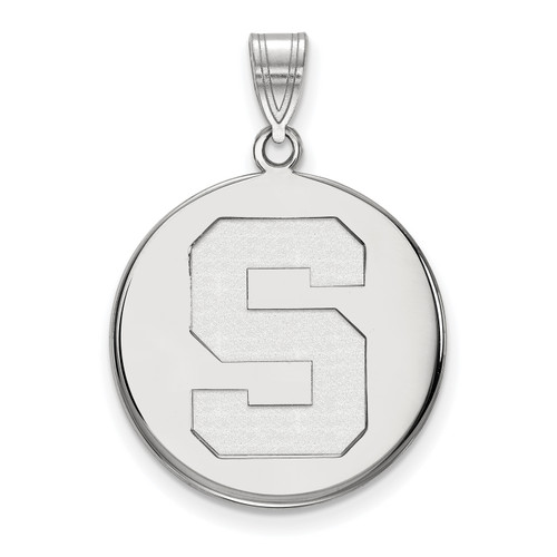 Michigan State Spartans College Sterling Silver Large Disc Pendant