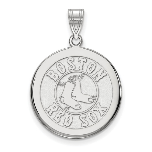 Boston Red Sox Sterling Silver Large Disc Pendant