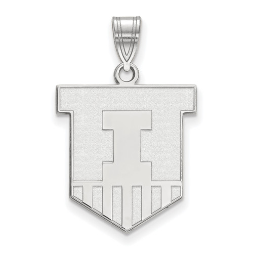 Illinois Fighting Illini College Sterling Silver Large Pendant