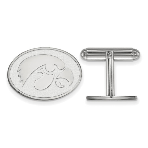 Iowa Hawkeyes Logo Art Sterling Silver Cuff Links