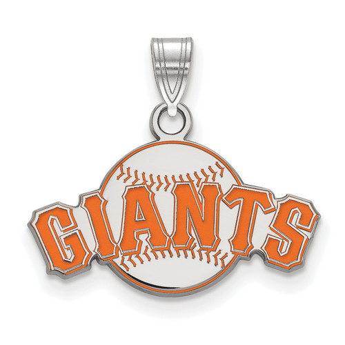 San Francisco Giants Logo Art Sterling Silver Small Enameled Pendant