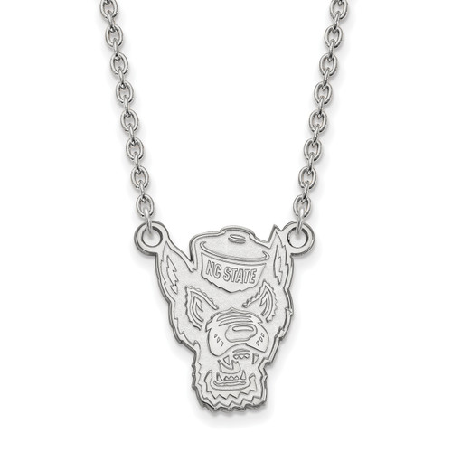 NC State Wolfpack Sterling Silver Large Pendant Necklace