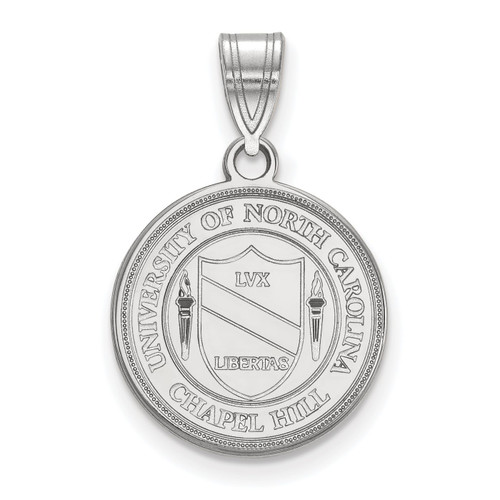 North Carolina Tar Heels Sterling Silver Medium Crest Pendant