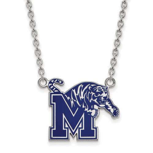 Memphis Tigers Ss Large Enameled NCAA Pendant Necklace