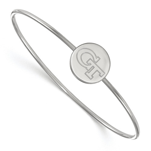 Georgia Tech Logo Art Sterling Silver Bangle Bracelet