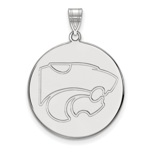 Kansas State Wildcats Sterling Silver Extra Large Disc NCAA Pendant