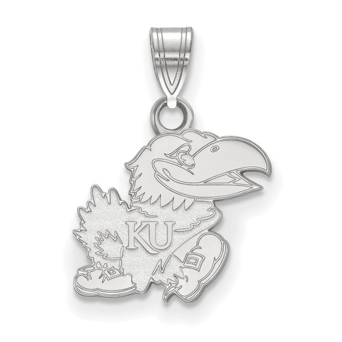 Kansas Jayhawks Sterling Silver Small Pendant