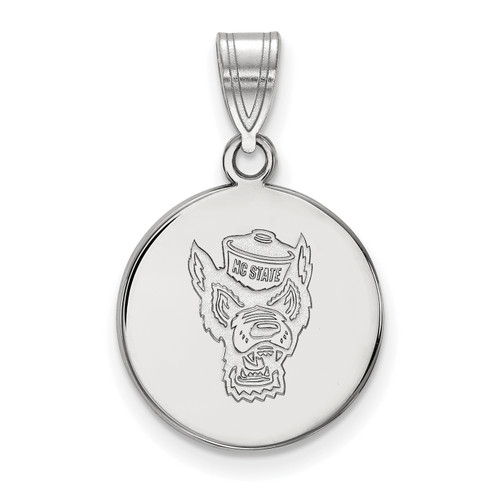 North Carolina State Wolfpack Sterling Silver Medium Disc Pendant