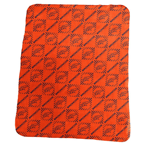 Denver Broncos 50" x 60" Repeating Pattern Fleece Throw