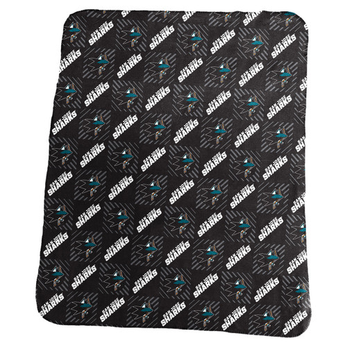 San Jose Sharks 50" x 60" Repeating Pattern Fleece Throw