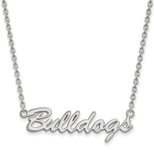 Georgia Bulldogs Logo Art Sterling Silver Small Pendant Necklace