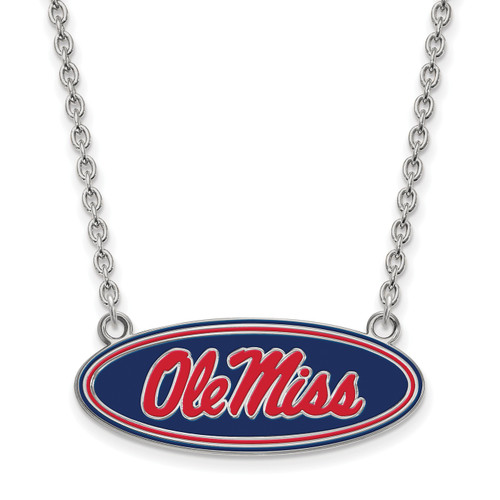 Mississippi Rebels Ss Large Enameled Pendant Necklace