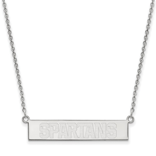 Michigan State Spartans Sterling Silver Bar Necklace