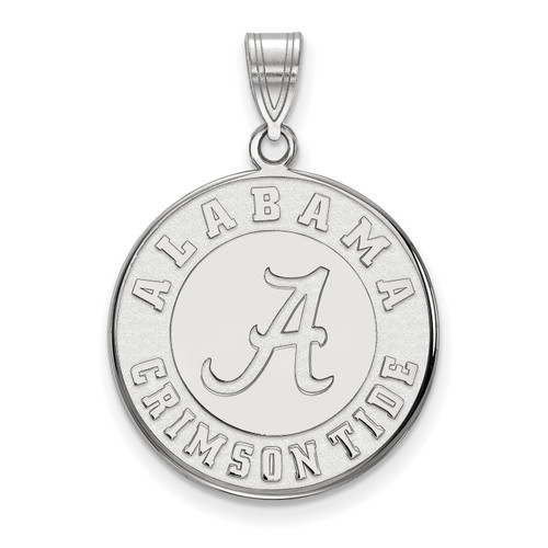 Alabama Crimson Tide Sterling Silver Large Disc Pendant