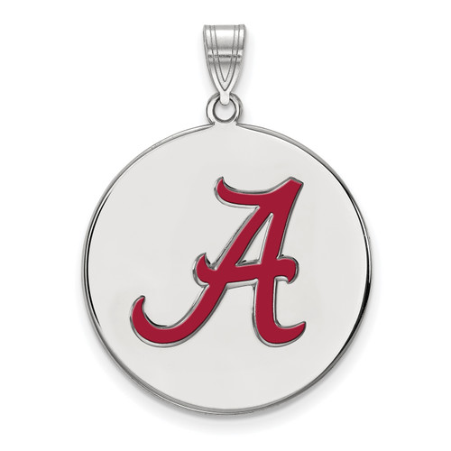 Alabama Crimson Tide NCAA Sterling Silver Extra Large Enameled Disc Pendant