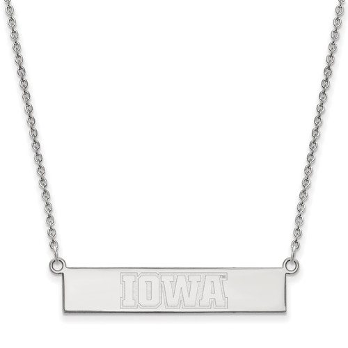 Iowa Hawkeyes Sterling Silver Bar Necklace