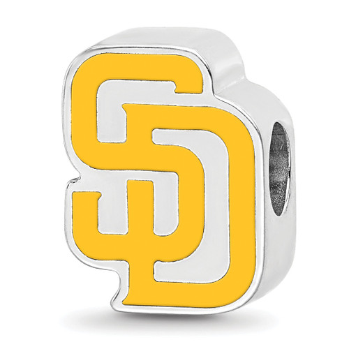 San Diego Padres Sterling Silver Enameled Bead