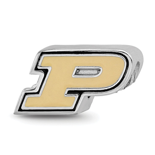 Purdue Boilermakers Sterling Silver Enameled Bead