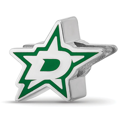 Dallas Stars Sterling Silver Enameled Bead