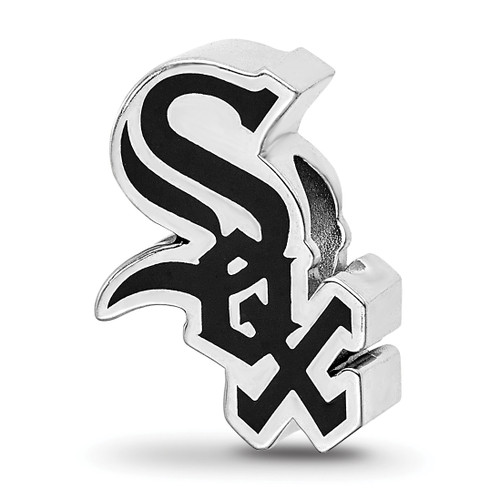 Chicago White Sox Sterling Silver Enameled Bead