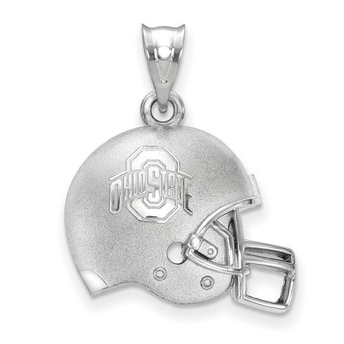 Ohio State Buckeyes Logo Art Sterling Silver Football Pendant