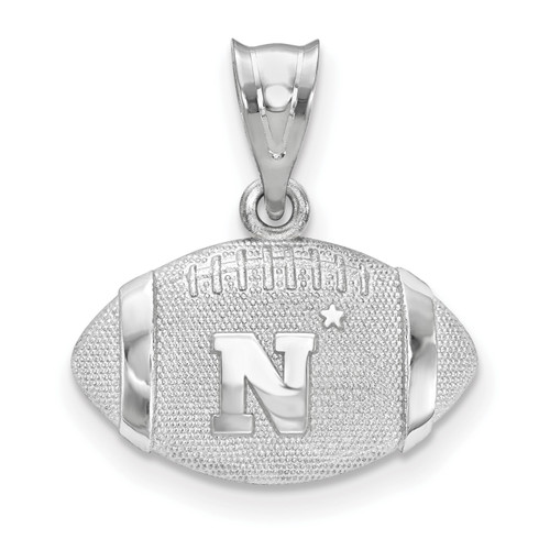 Navy Midshipmen Sterling Silver Football with Logo Pendant