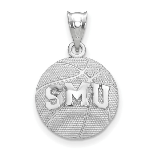 Southern Methodist Mustangs Sterling Silver Basketball Pendant