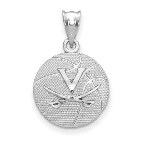 Virginia Cavaliers Sterling Silver Basketball Pendant