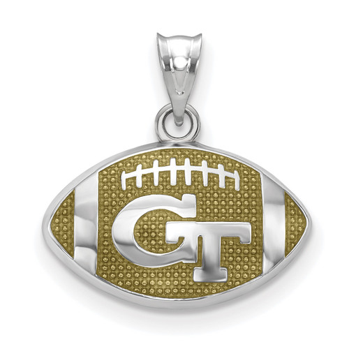 Georgia Tech Yellow Jackets Sterling Silver Enameled Football Pendant