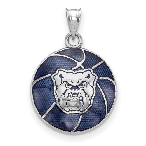 Butler Bulldogs Sterling Silver Enameled Basketball Pendant