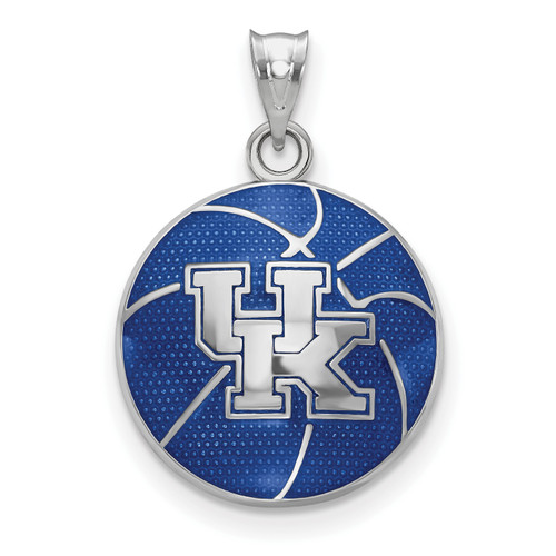 Kentucky Wildcats Sterling Silver Enameled Basketball Pendant