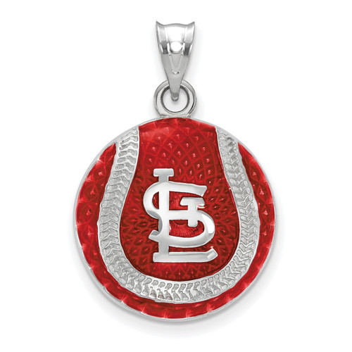 St Louis Cardinals Logo Art Sterling Silver Baseball Charm