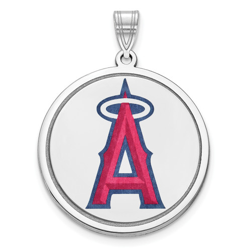 Los Angeles Angels Sterling Silver Disc Pendant