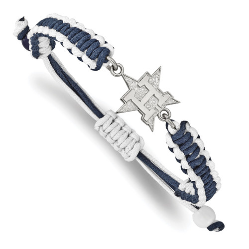 Houston Astros Stainless Steel Adjustable Cord Bracelet
