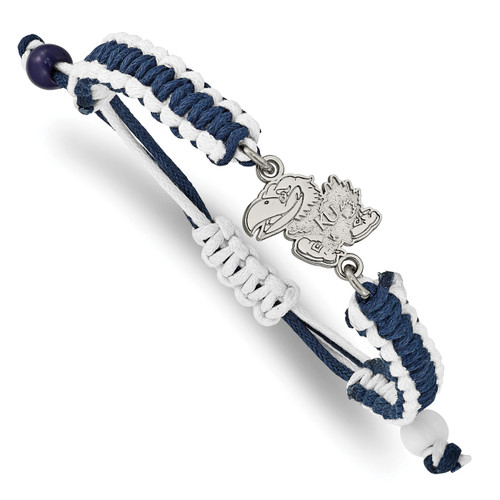 Kansas Jayhawks Stainless Steel Adjustable Cord Bracelet