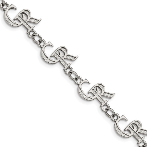 Colorado Rockies Stainless Steel Logo Bracelet