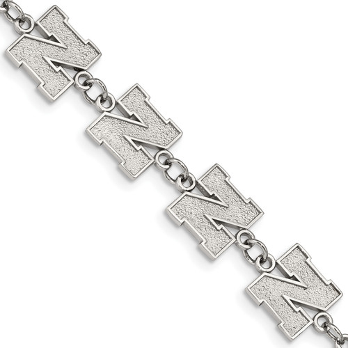 Nebraska Cornhuskers Stainless Steel Logo Bracelet