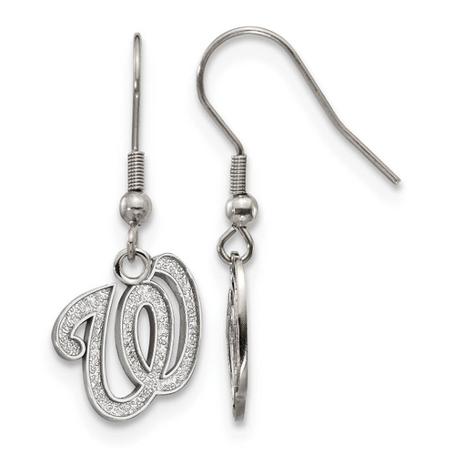 Washington Nationals Stainless Steel Dangle Earrings