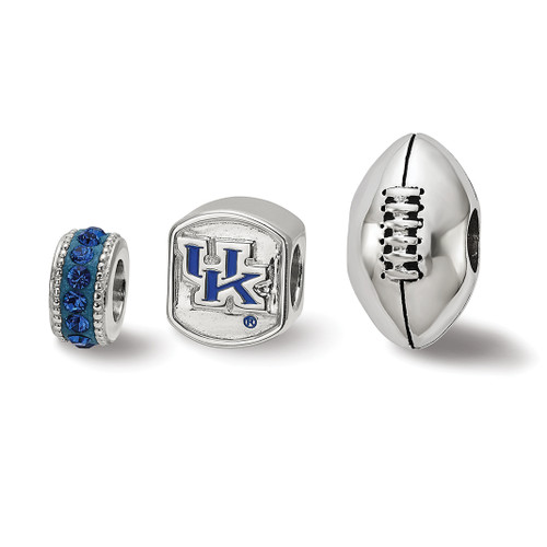 Kentucky Wildcats Sterling Silver 3 Bead Set