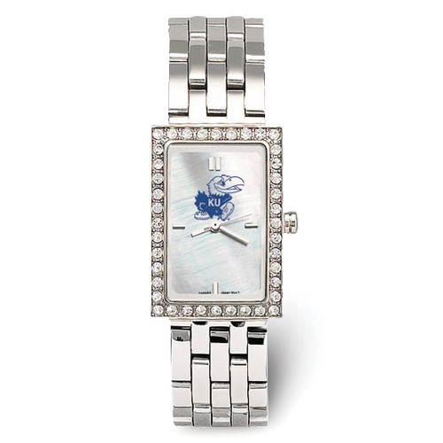 Kansas Jayhawks Women's Stainless Steel Starlette Watch