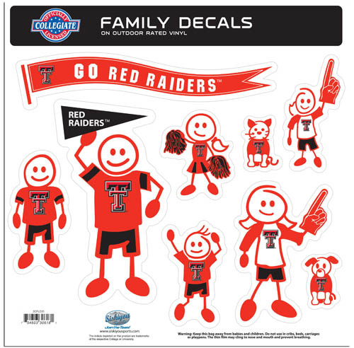 Texas Tech Red Raiders Large Family Decal Set