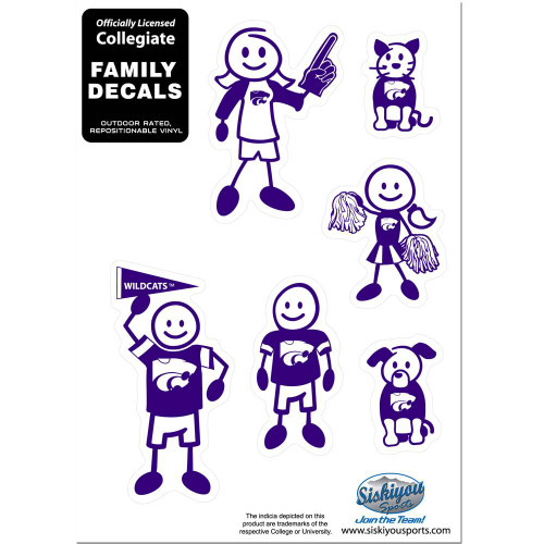 Kansas State Wildcats Small Family Decal Set