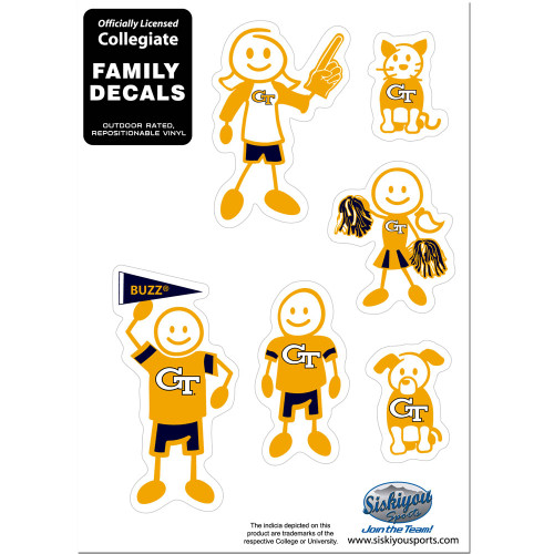 Georgia Tech Yellow Jackets Small Family Decal Set