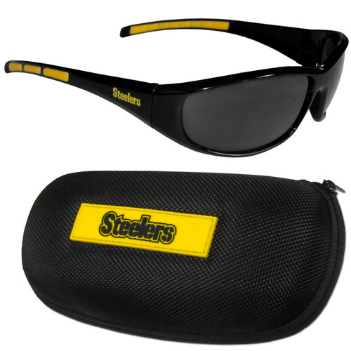 Pittsburgh Steelers Wrap Sunglass and Case Set