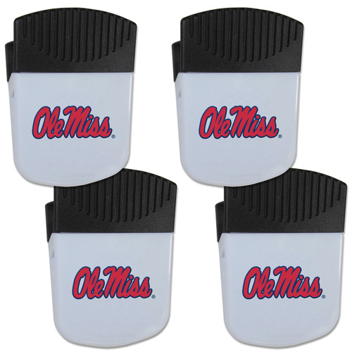 Mississippi Rebels 4 Pack Chip Clip Magnet With Bottle Opener