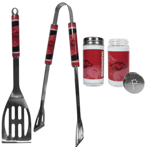 Arkansas Razorbacks 2 Piece BBQ Set with Tailgate Salt & Pepper Shakers