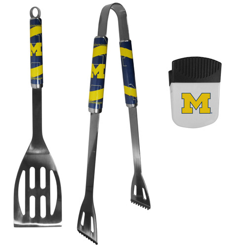 Michigan Wolverines 2 Piece BBQ Set and Chip Clip