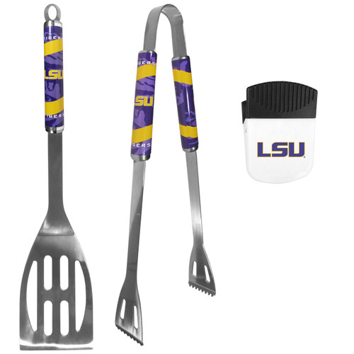 LSU Tigers 2 Piece BBQ Set and Chip Clip