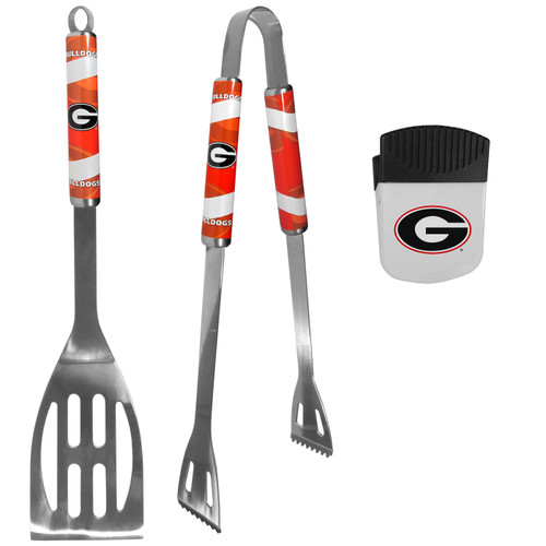 Georgia Bulldogs 2 Piece BBQ Set and Chip Clip