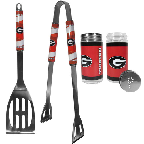 Georgia Bulldogs 2 Piece BBQ Set with Tailgate Salt & Pepper Shakers